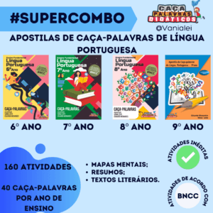 PACOTE DE APOSTILAS DE CAÇA-PALAVRAS DE LÍNGUA PORTUGUESA – ENSINO FUNDAMENTAL – 6º AO 9ºANO (PDF)