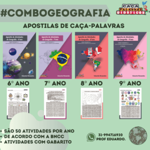 PACOTE DE APOSTILAS DE CAÇA-PALAVRAS DE GEOGRAFIA - FUNDAMENTAL 2 (PDF)