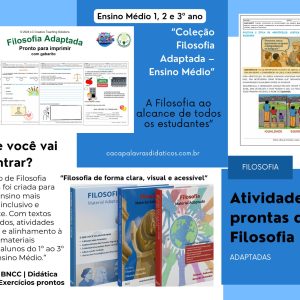 COMBO DE ATIVIDADES ADAPTADAS DE FILOSOFIA - 1º AO 3º ANO (3º BIMESTRE)