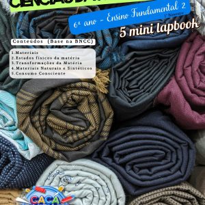MINI LAPBOOKS DE CIÊNCIAS DA NATUREZA - 6º ANO (1º BIMESTRE): MATÉRIA E TRANSFORMAÇÕES (5 TEMAS)