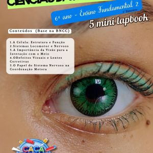 MINI LAPBOOKS DE CIÊNCIAS DA NATUREZA - 6º ANO (2º BIMESTRE): SISTEMA CORPO HUMANO, VISÃO E COORDENAÇÃO MOTORA (5 TEMAS)