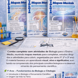 COMBO DE ATIVIDADES COM MAPAS MENTAIS DE BIOLOGIA - 1º AO 3º ANO (VOLUMES 1)