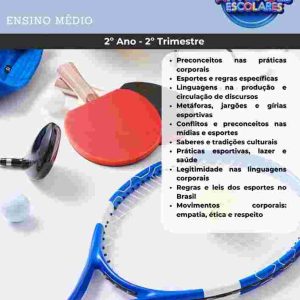 ESTUDOS DIRIGIDOS DE EDUCAÇÃO FÍSICA - 2º ANO - ENSINO MÉDIO (2º TRIMESTRE)