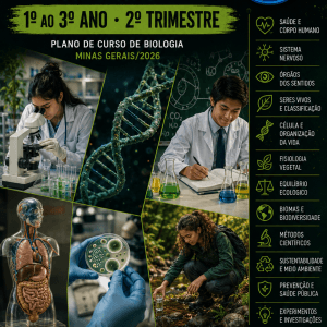 COMBO MINAS GERAIS 2026 - ESTUDOS DIRIGIDOS DE BIOLOGIA - 1º AO 3º ANO DO ENSINO MÉDIO (2º TRIMESTRE)
