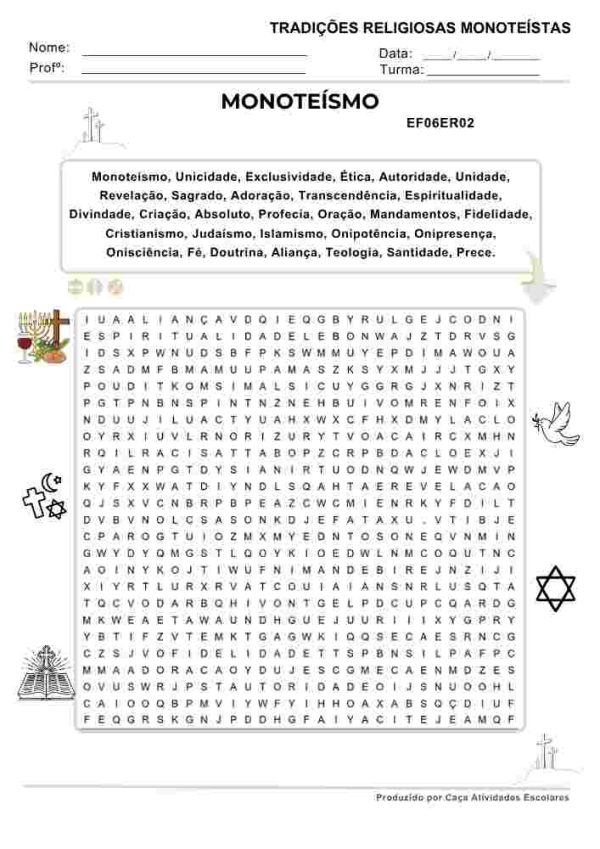 CAÇA-PALAVRAS DE ENSINO RELIGIOSO – COMBO COM 60 CAÇA-PALAVRAS – Caça ...